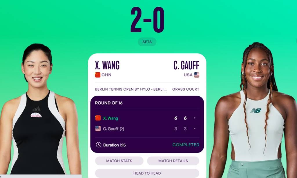 王欣瑜：草地上表现越来越好 专注自己希望继续享受比赛